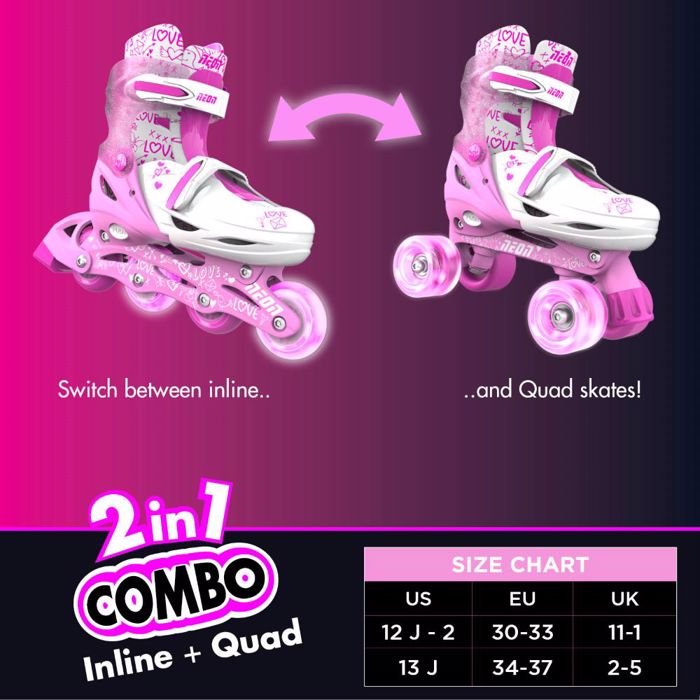 YVOLUTION Neon Combo 2 se 1 Afxomeioumena Patinia - Roz (30-33)